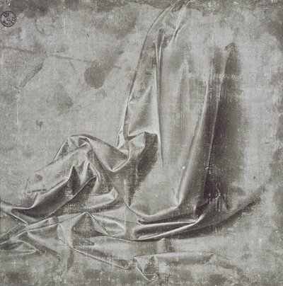 Étude de draperie pour une figure agenouillée en Profil Perdu à droite, vers 1472-75 - Leonardo da Vinci